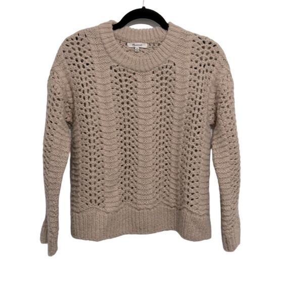 Madewell Windemere Tan Pointelle Pullover Sweater size XS - Picture 1 of 7